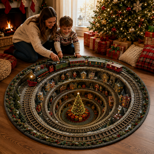 🎄Christmas Portal 3D Illusion Round Rug