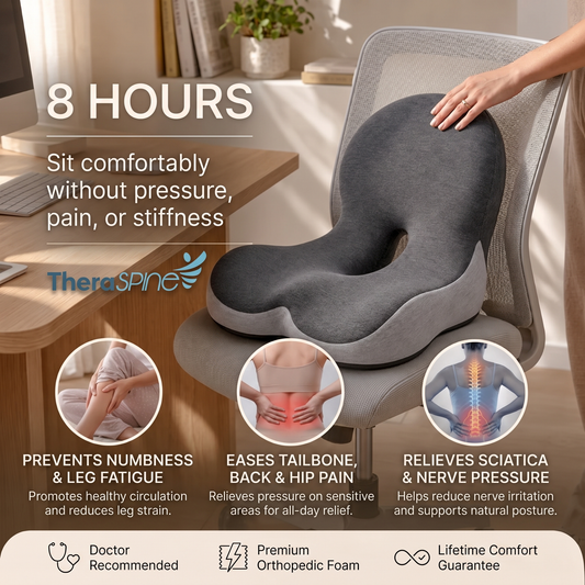 Ergonomic Full-Back Seat Cushion for Office, Home & Travel