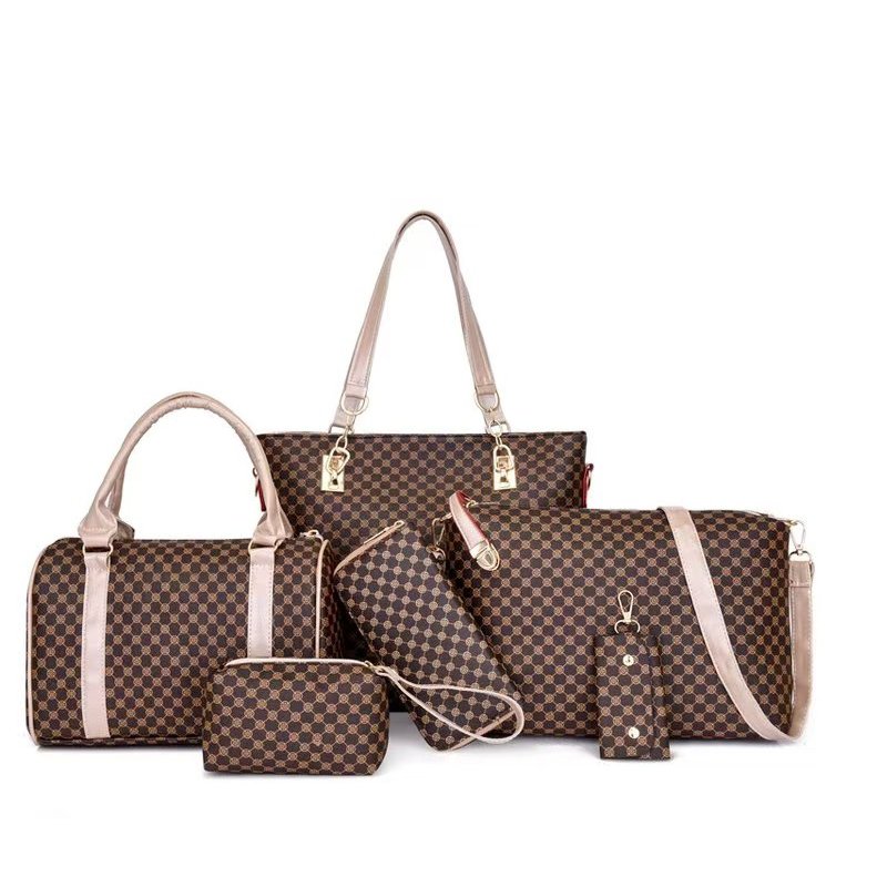 Women's 6-Piece PU Leather Handbag Set