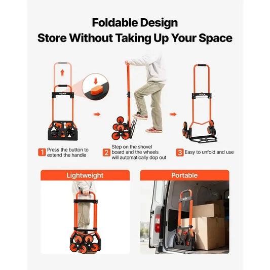 Foldable Stair Climbing Hand Truck – Compact Moving Cart
