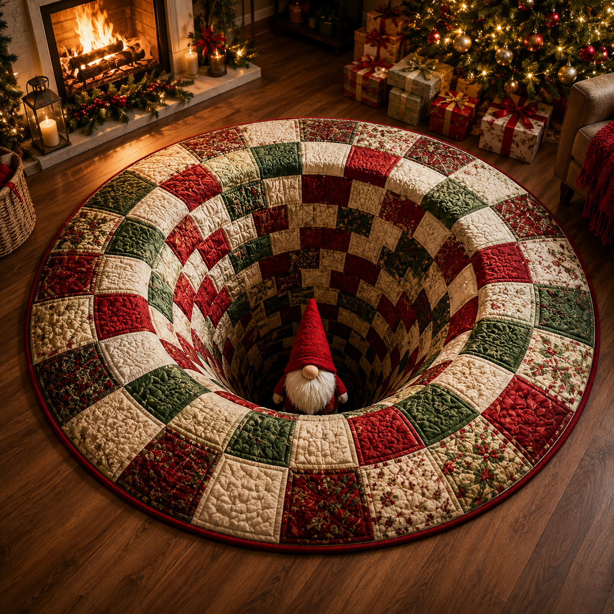 🎄Christmas Portal 3D Illusion Round Rug
