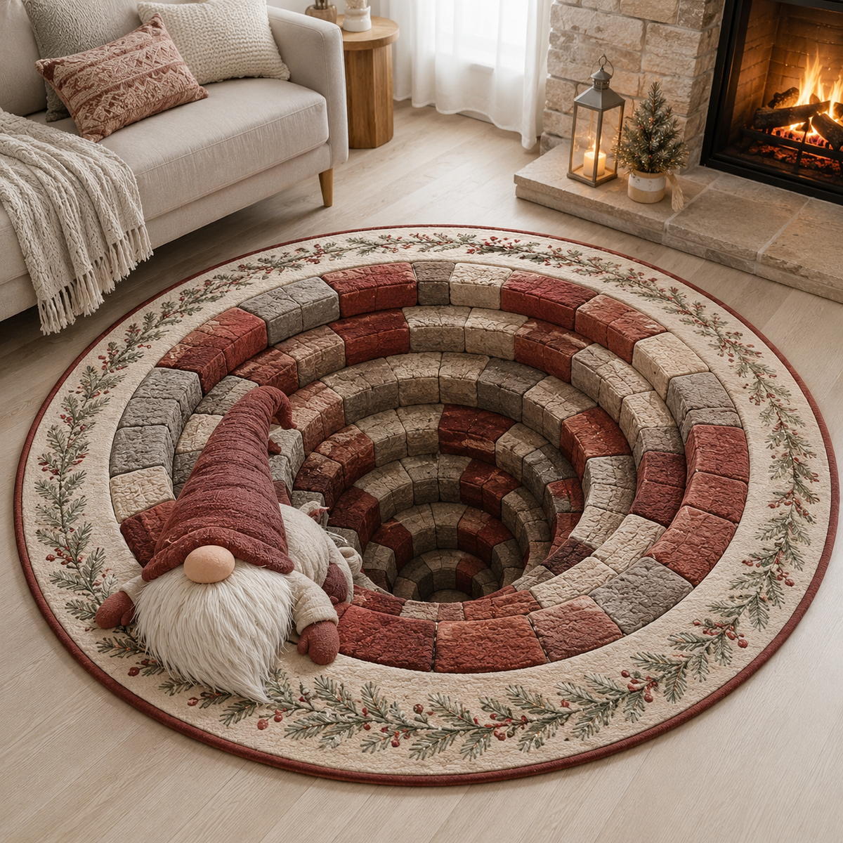 🎄Christmas Portal 3D Illusion Round Rug