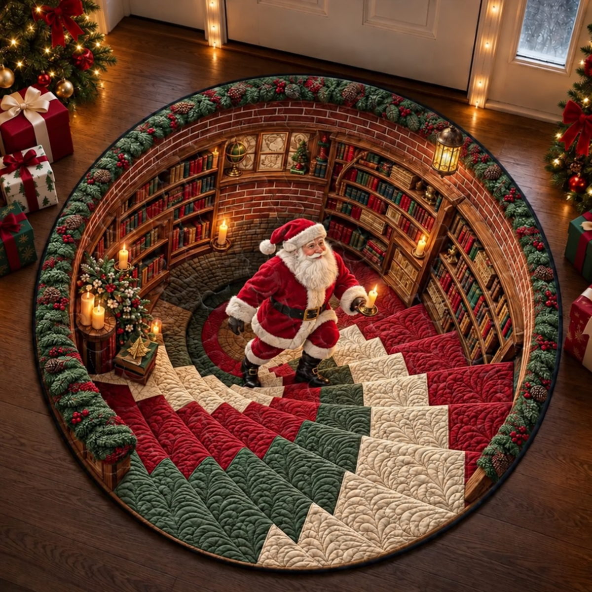 🎄Christmas Portal 3D Illusion Round Rug