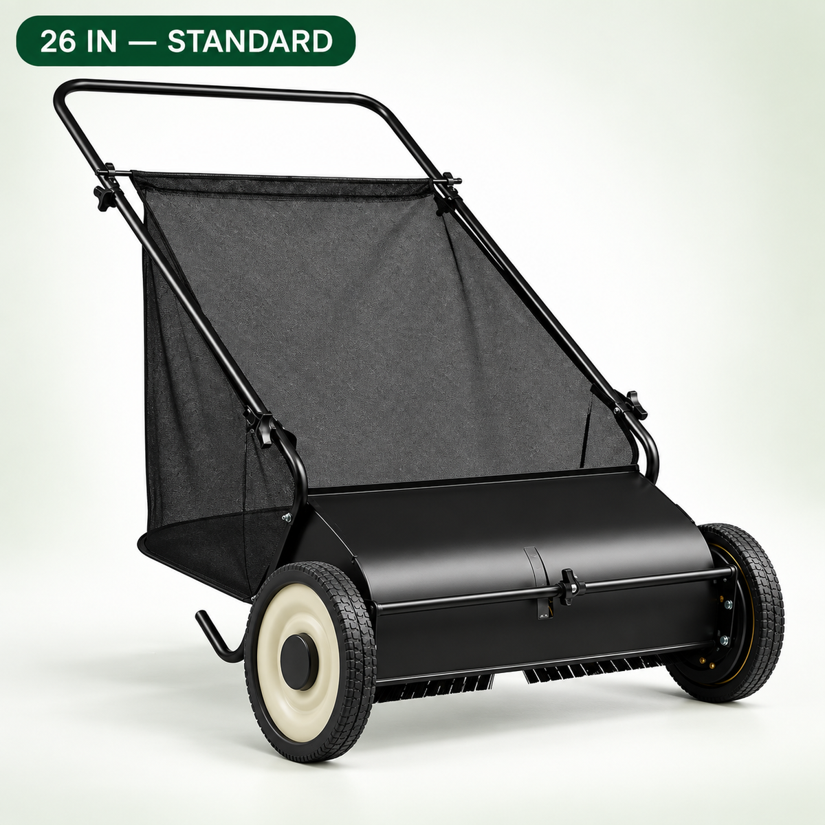 Manual Push Lawn Sweeper – Adjustable Leaf & Grass Collector