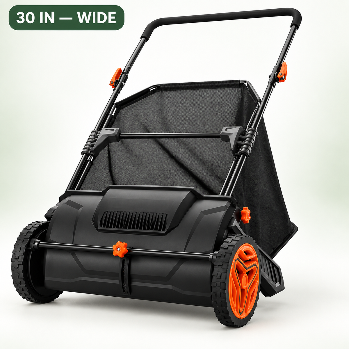 Manual Push Lawn Sweeper – Adjustable Leaf & Grass Collector