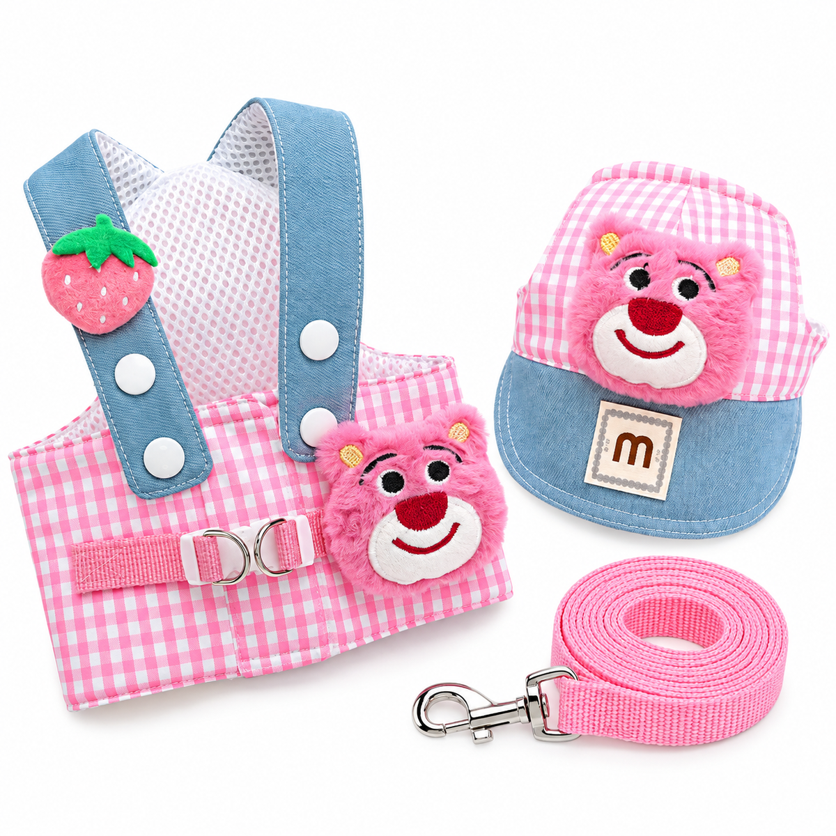 Dog Harness and Leash Set with Hat for Small Dogs & Cats