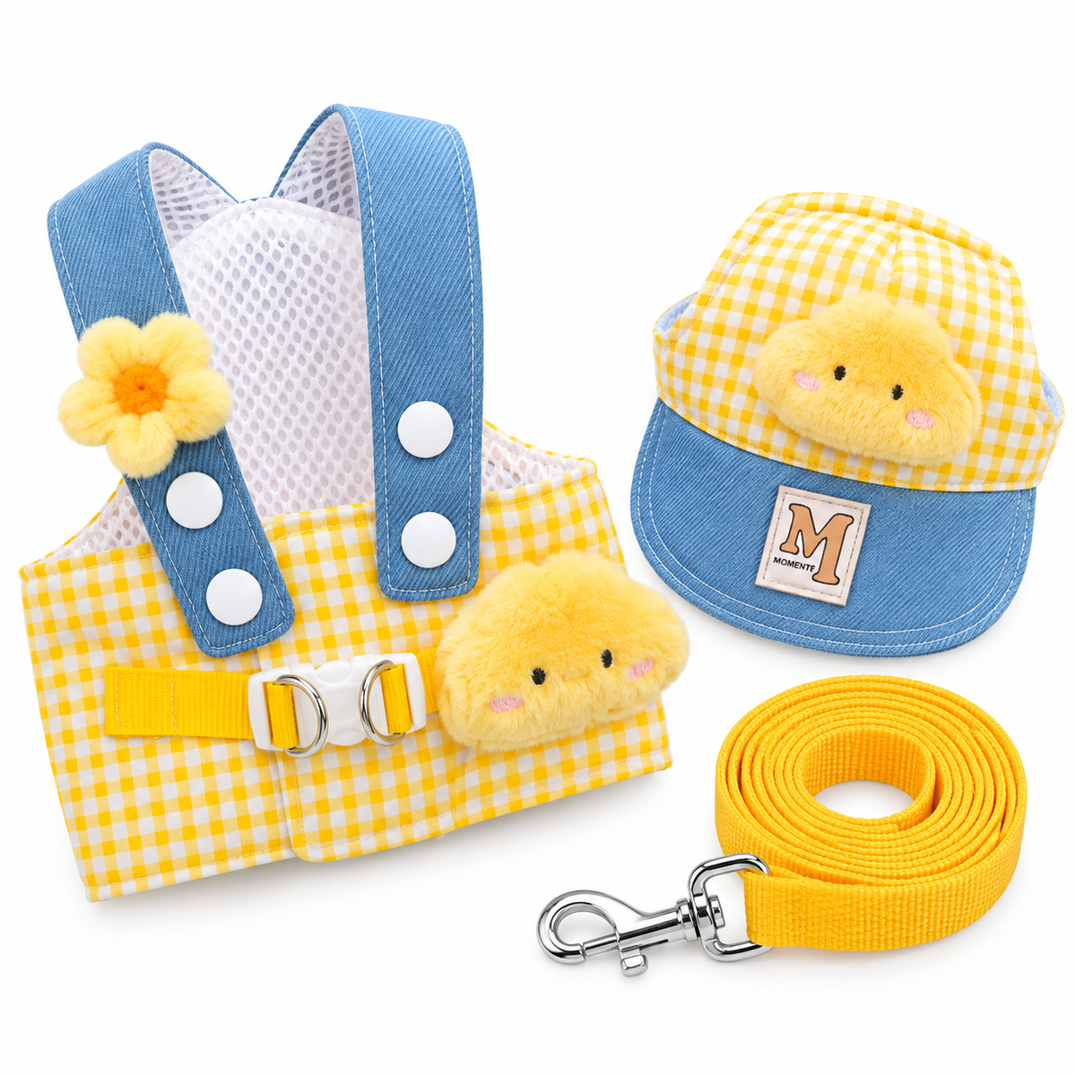 Dog Harness and Leash Set with Hat for Small Dogs & Cats