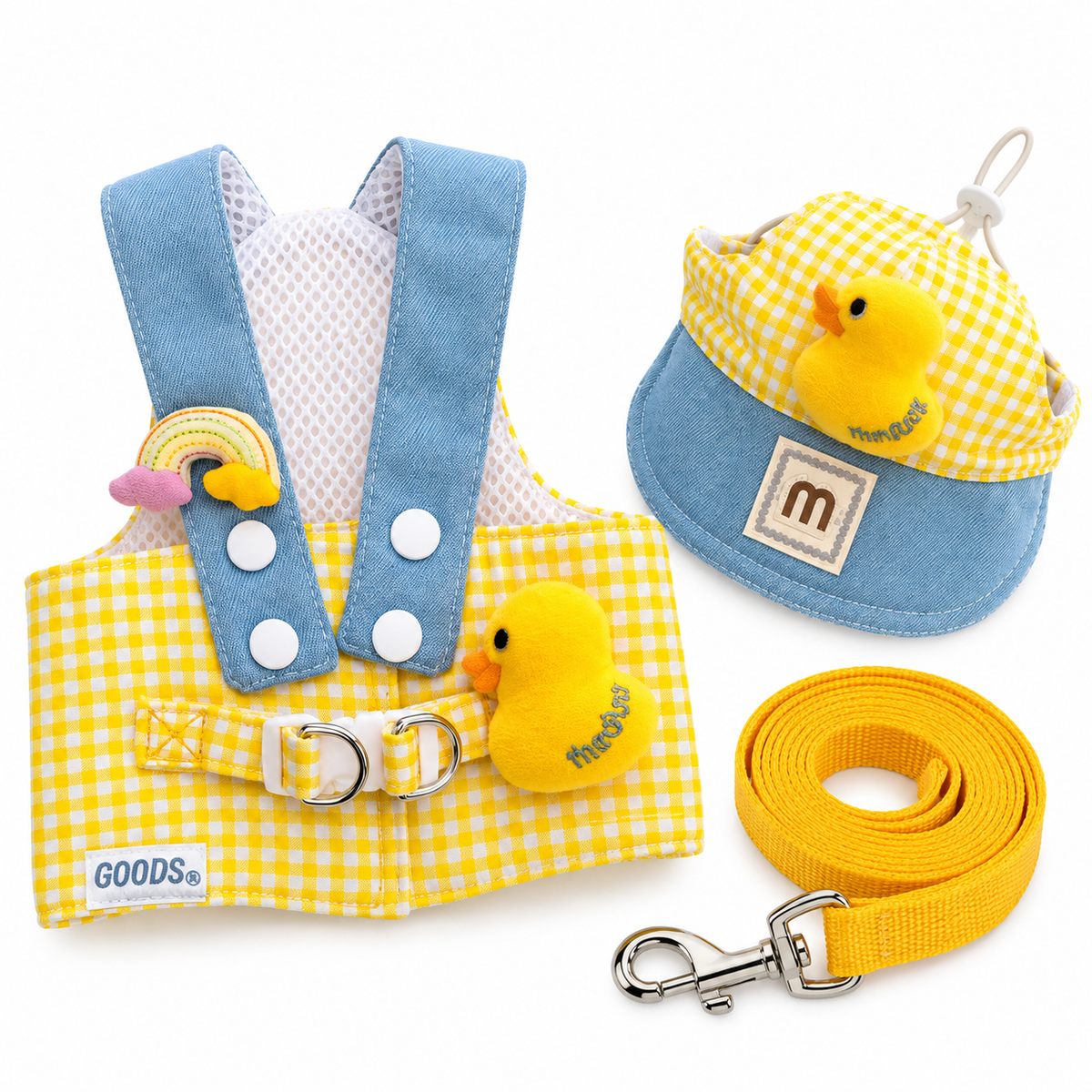 Dog Harness and Leash Set with Hat for Small Dogs & Cats