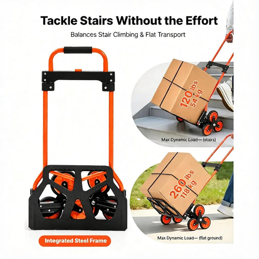 Foldable Stair Climbing Hand Truck – Compact Moving Cart