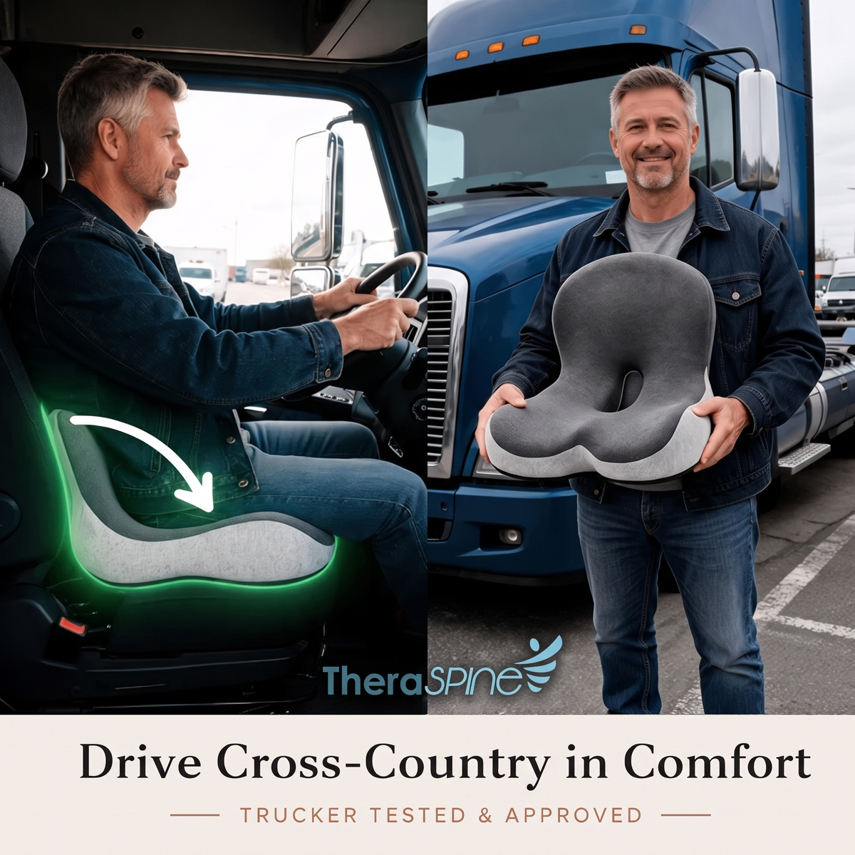 Ergonomic Full-Back Seat Cushion for Office, Home & Travel