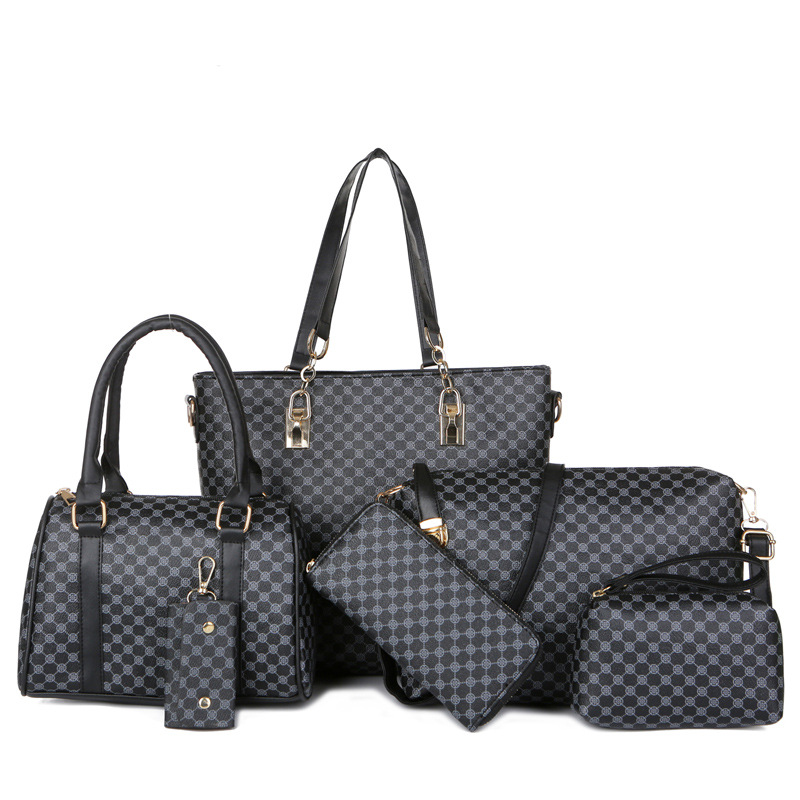 Women's 6-Piece PU Leather Handbag Set