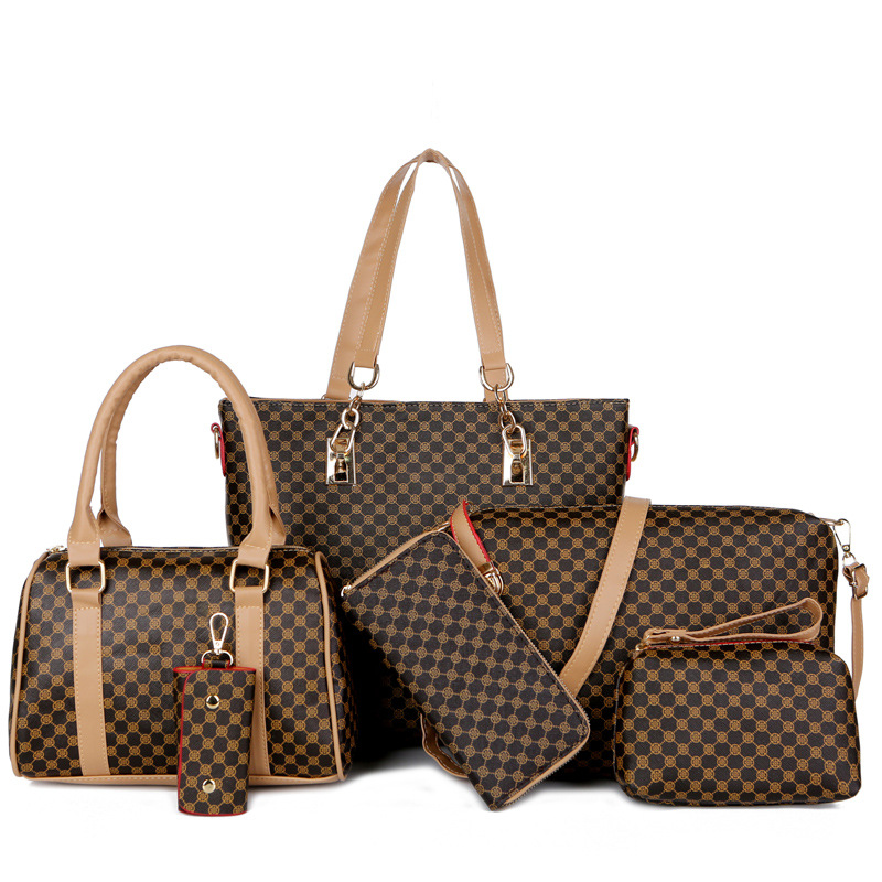 Women's 6-Piece PU Leather Handbag Set